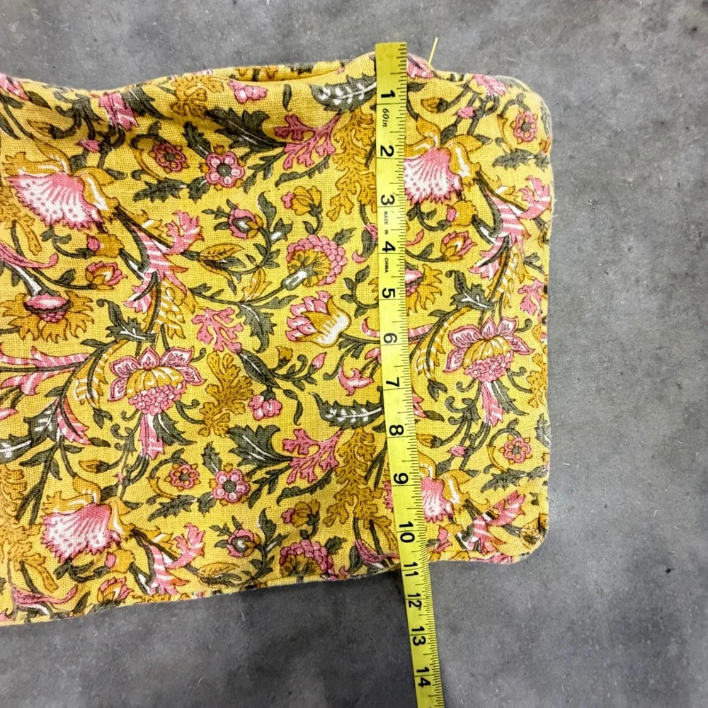 Floral Vintage Pillowcase Yellow Pink Boho Summer Cottagecore